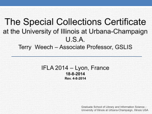 The SpecIAL collections certificate at the University of illinois
