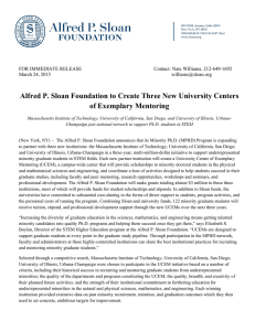 Alfred P. Sloan Foundation to Create Three New University Centers