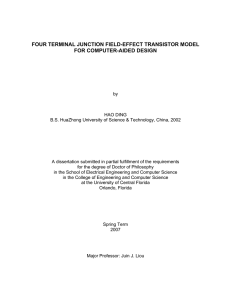 Four Terminal Junction Field-Effect Transistor Model for