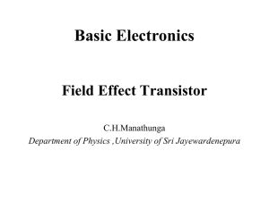 Lecture Note: FET PDF document - University of Sri Jayewardenepura