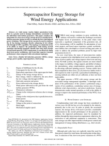 Supercapacitor Energy Storage for Wind Energy Applications