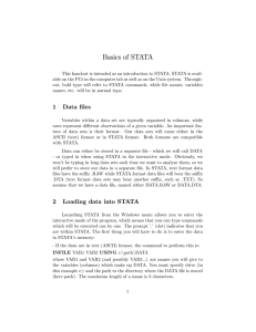 Basics of STATA