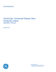 Centricity* Universal Viewer Zero Footprint Client