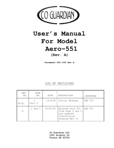 User`s Manual For Model Aero-551