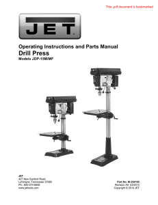 Jet 15 Drill Press Manual