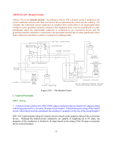 ARTICLE 210 - Branch Circuits Article 210 covers