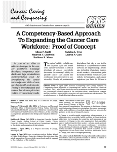 A Competency-Based Approach to Expanding the - C