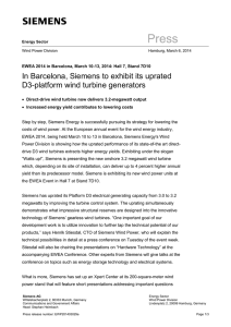 Pressemitteilung Siemens AG - The European Wind Energy