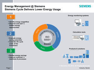 Energy Management @ Siemens Siemens Cycle Delivers Lower