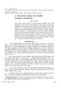 A TWO-STAGE MODEL FOR TRAFFIC ACCIDENT PREDICTION