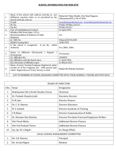 CBSE Mandatary Data - Maharishi Vidya Mandir Public School