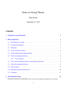 Notes on Group Theory