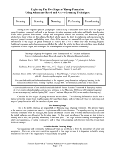 Exploring the Five Stages of Group Formation using Adventure