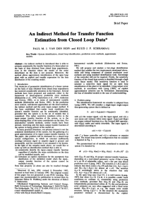 Indirect Method for Transfer Function Estimation from Closed Loop