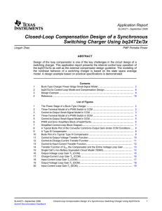 Closed Loop Compensation of a Synchronous Switching Charger