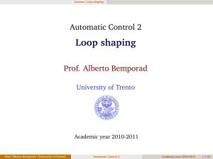 Automatic Control 2 - Loop shaping