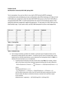 Problem Set #6 Northwestern University EECS 348, Spring 2010