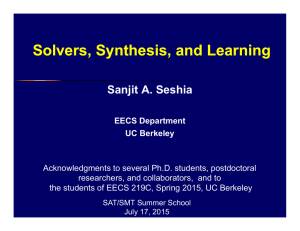 Solvers, Synthesis, and Learning