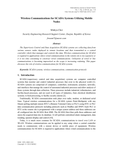 Wireless Communications for SCADA Systems Utilizing