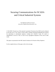 Securing Communications for SCADA and Critical Industrial