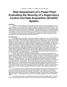 Risk Assessment of a Power Plant: Evaluating the Security of