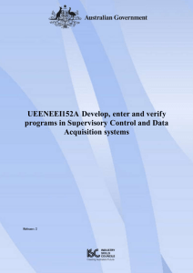 UEENEEI152A Develop, enter and verify programs in Supervisory