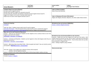 using magnets - Debden Park High School