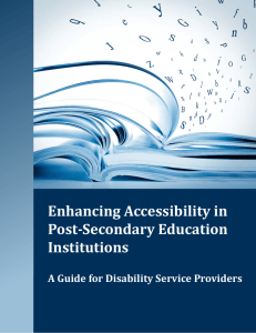 Enhancing Accessibility in Post-Secondary Education