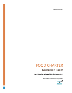 food charter - North Bay Parry Sound District Health Unit