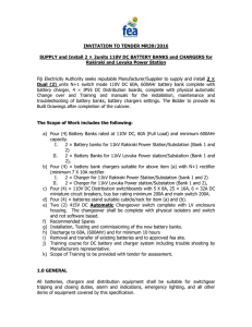 TECHNICAL SPECIFICATION FOR SUPPLY OF BATTERY BANKS OF