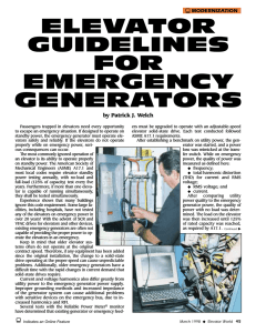 Elevator Guidelines for Emergency Generators