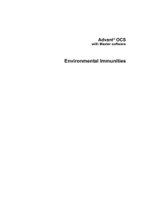Environmental Immunities for Advant OCS Products