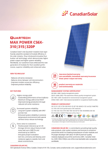 Canadian Solar data sheet of Quartech CS6X-P