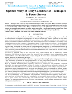 Optimal Study of Relay Coordination Techniques in Power System