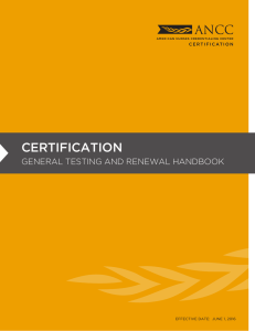 Certification General Testing and Renewal Handbook