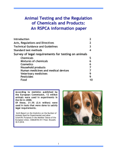 Animal testing and the regulation of chemicals and products