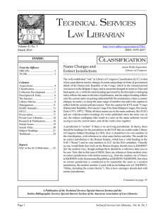 Technical Services Law Librarian, vol. 41, no. 3 (March 2016)