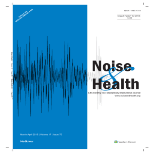 March-April 2015 | Volume 17 | Issue 75 www.noiseandhealth.org