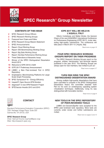 SPEC Research Group Newsletter, volume 2 issue 1, March 2016