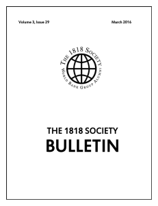 THE 1818 SOCIETYBULLETIN Volume 3, Issue 25 www.worldbank