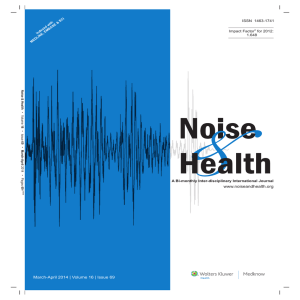 March-April 2014 | Volume 16 | Issue 69 www.noiseandhealth.org