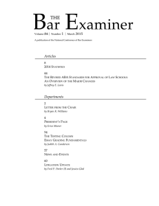 The Bar Examiner Volume 84, No. 1, March 2015