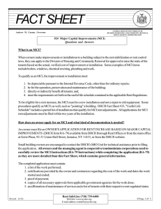 Fact Sheet #24 - Major Capital Improvements