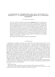 3-D KINEMATICAL CONSERVATION LAWS (KCL)