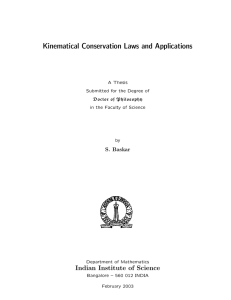 Kinematical Conservation Laws and Applications