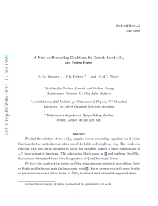 A note on decoupling conditions for generic level $\ hat {sl}(3) _k