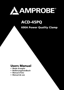 ACD-45PQ 600A Power Quality Clamp Product Manual