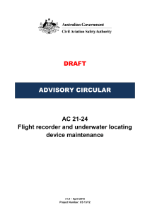 Flight recorder and underwater locating device maintenance