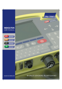 Indicator User Manual - XR3000, SR3000, ID3000, JR3000