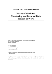 Privacy Guidelines: Monitoring and Personal Data Privacy at Work